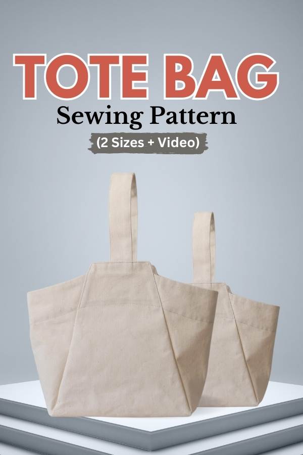 Tote Bag sewing pattern (2 sizes + video)