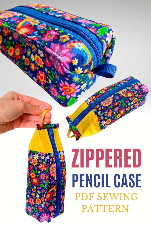 Zippered Pencil case sewing pattern