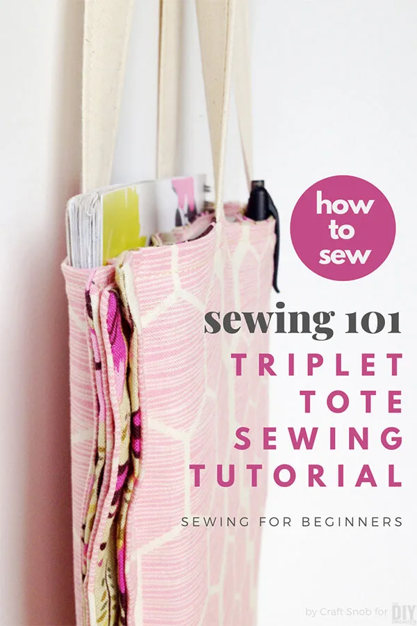 Triplet Tote Bag FREE sewing tutorial