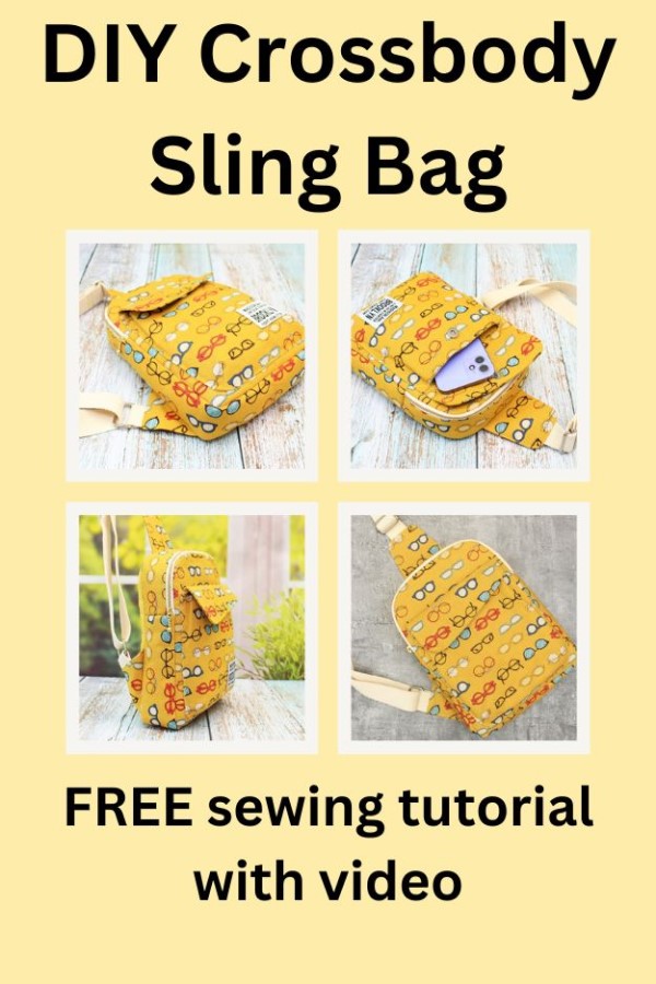 DIY Crossbody Sling Bag FREE sewing pattern (with video)