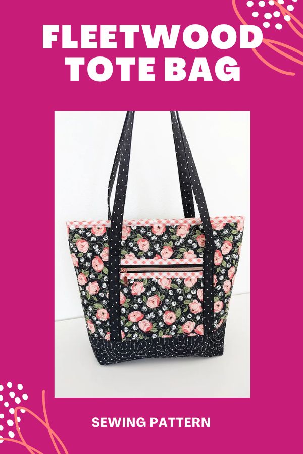 Fleetwood Tote Pattern Quilted Zippered Tote Bag PDF 