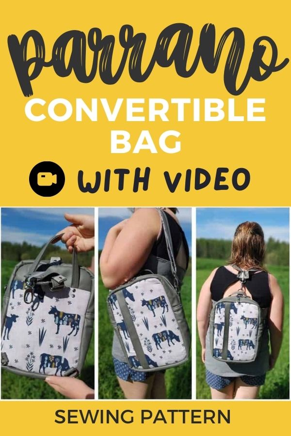 Parrano Convertible Bag sewing pattern (with video)