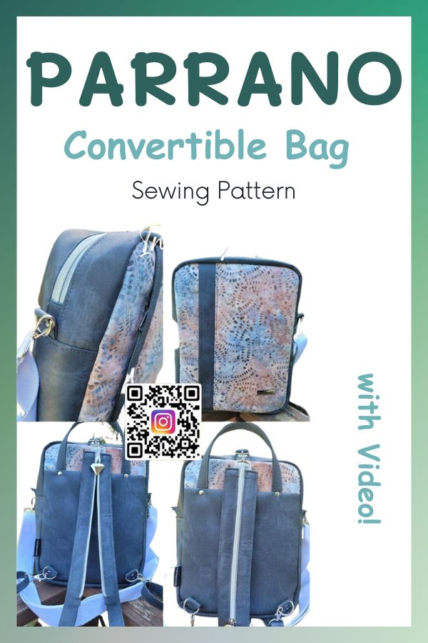 Parrano Convertible Bag sewing pattern (with video)