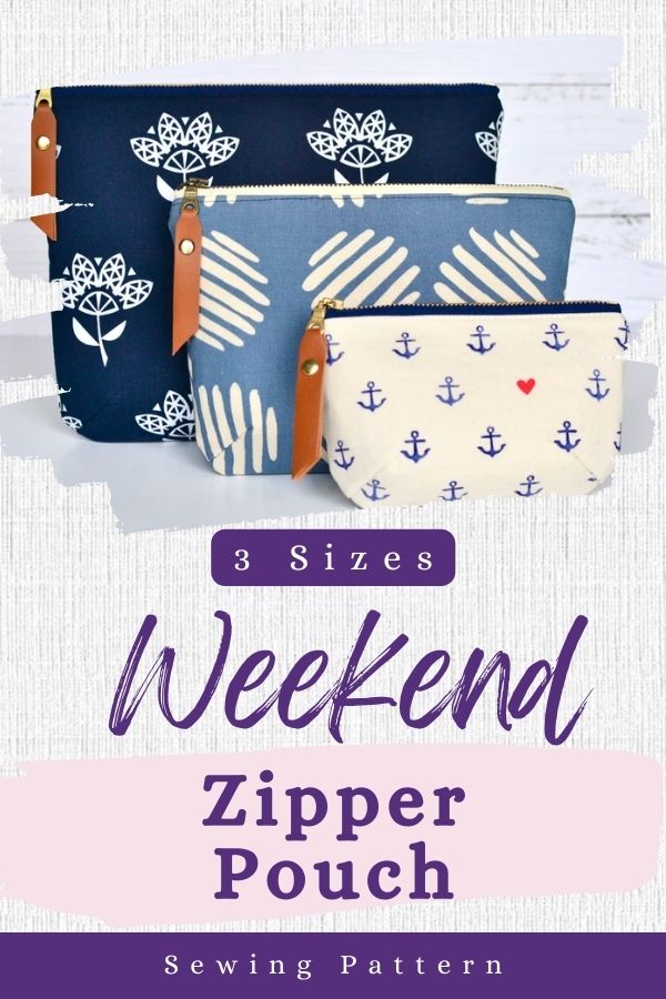 Weekend Zipper Pouch sewing pattern (3 sizes)