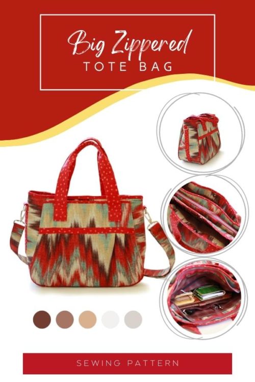 Big Zippered Tote Bag sewing pattern - Sew Modern Bags