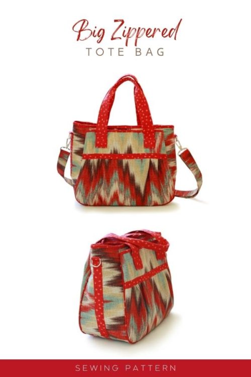 Big Zippered Tote Bag sewing pattern Sew Modern Bags