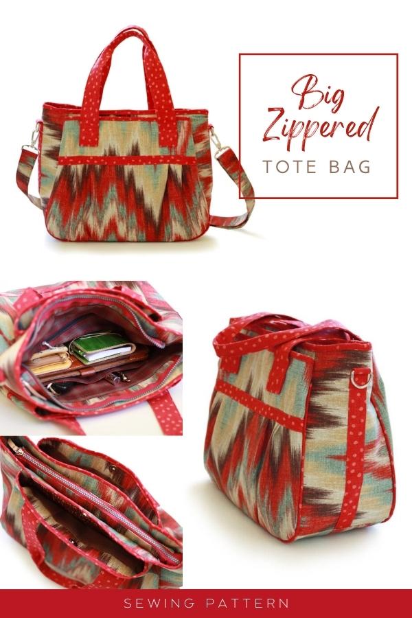 Big Zippered Tote Bag sewing pattern - Sew Modern Bags