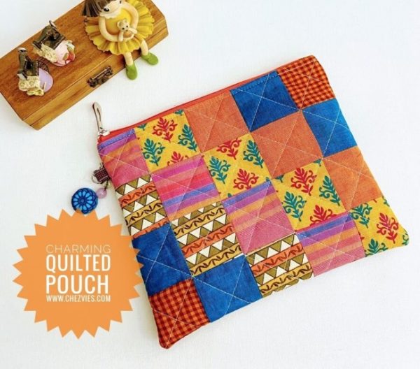 Charming Quilted Pouch FREE sewing pattern