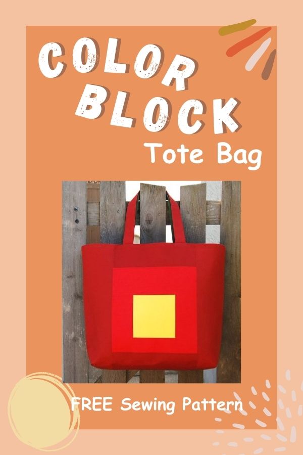 Color Block Tote Bag FREE sewing pattern