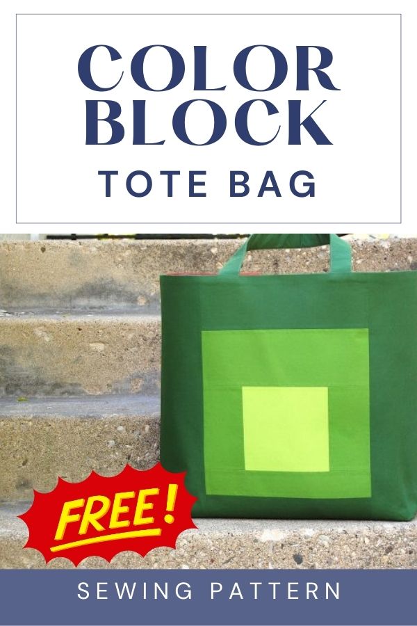 Color Block Tote Bag FREE sewing pattern