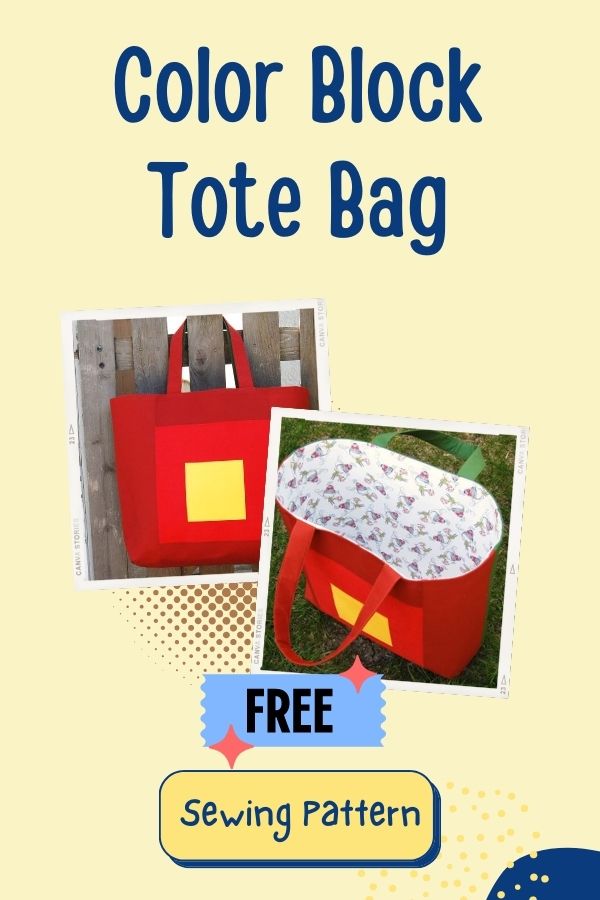 Color Block Tote Bag FREE sewing pattern