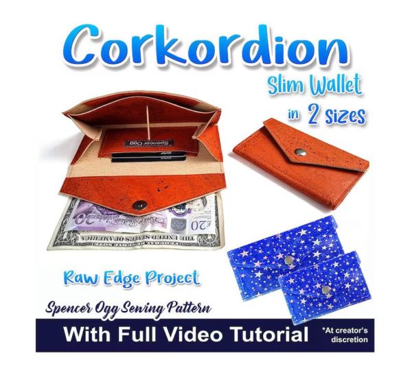 Corkordion Slim Wallet sewing pattern