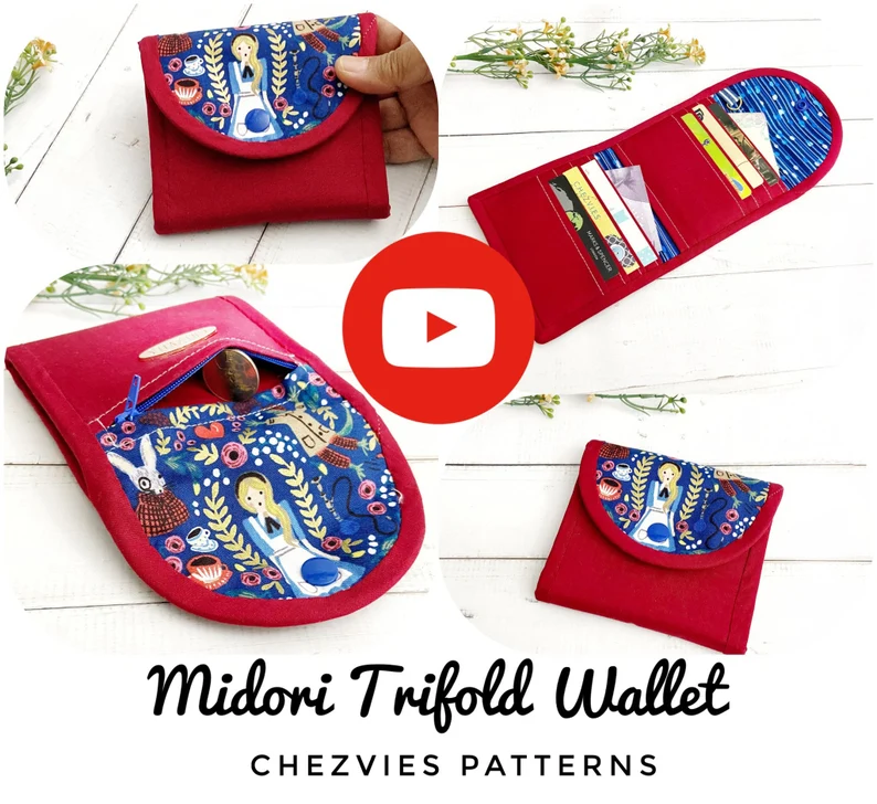 Midori Mini Trifold Wallet + video - Sew Modern Bags