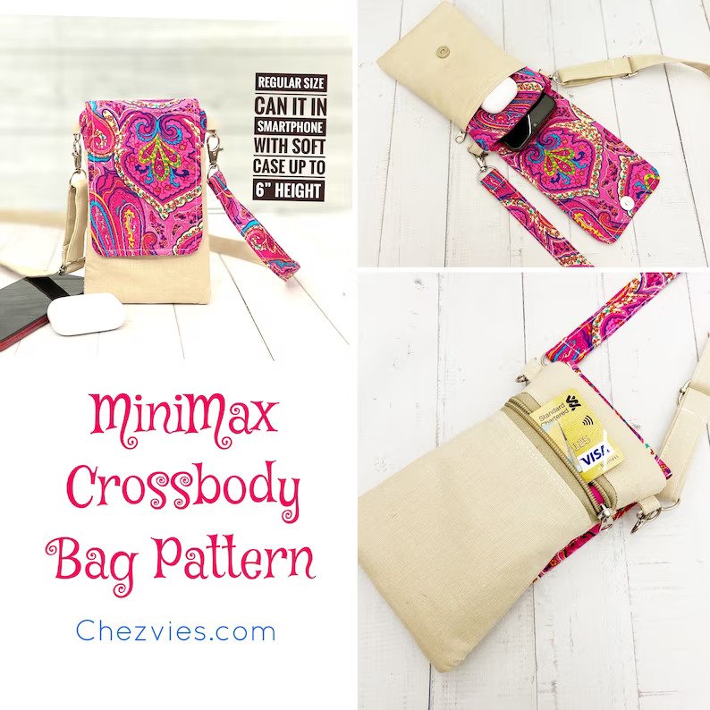 MiniMax Crossbody Bag (3 sizes + videos) - Sew Modern Bags
