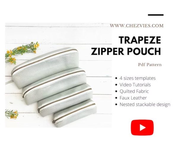Trapeze Zipper Pouch sewing pattern