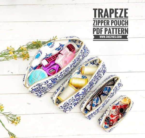 Trapeze Zipper Pouch sewing pattern
