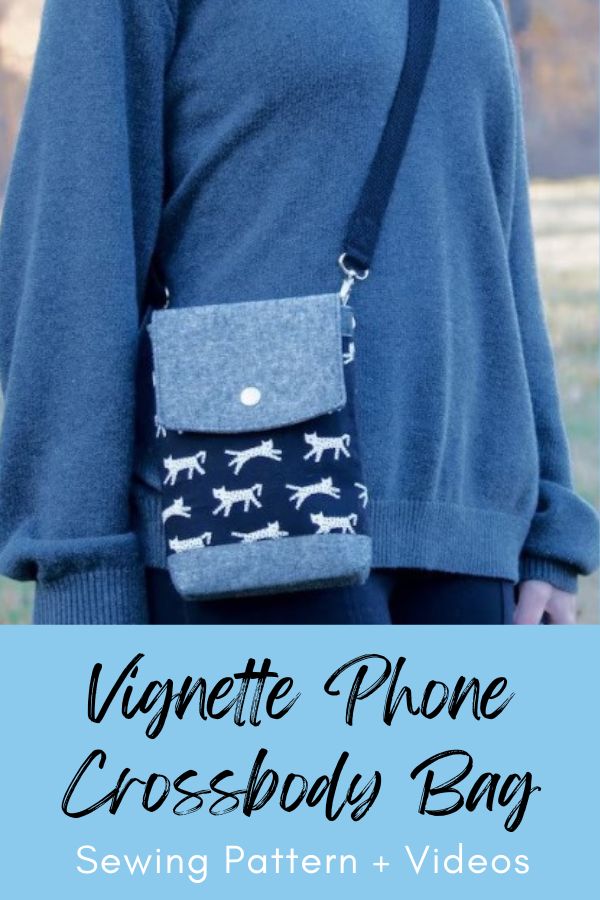 Vignette Phone Crossbody Bag sewing pattern + videos