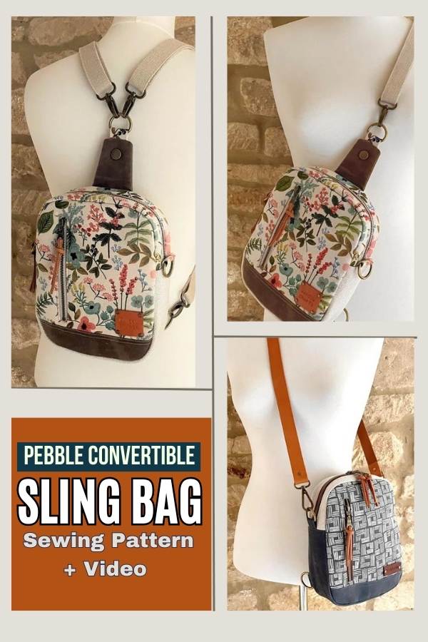 Pebble Convertible Sling bag sewing pattern + video