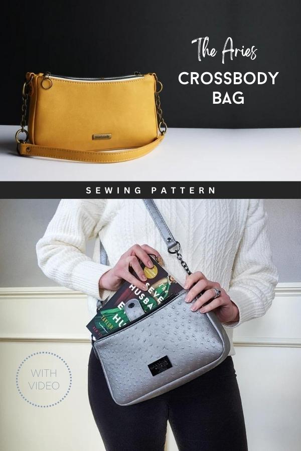 Aurora Triple Zip Crossbody Bag - PDF Sewing Pattern - A Quaint Stitch