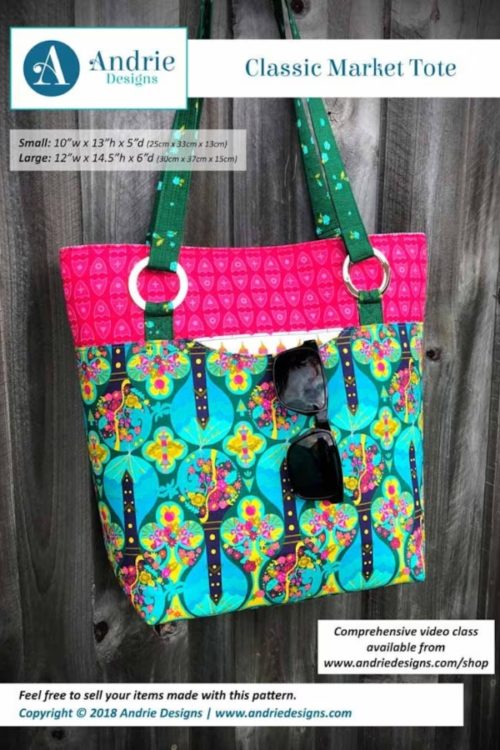 Classic Market Tote Bag sewing pattern (2 sizes) - Sew Modern Bags