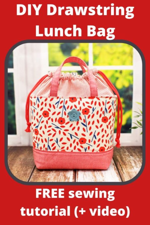 DIY Drawstring Lunch Bag FREE sewing tutorial (+ video) - Sew Modern Bags