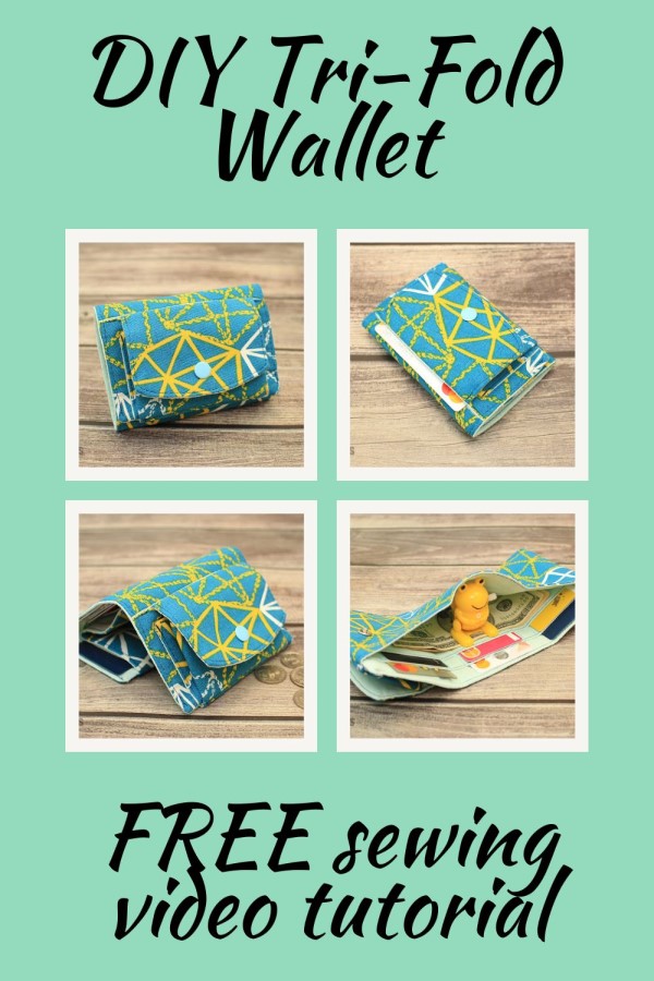 DIY Tri-Fold Wallet FREE sewing video tutorial