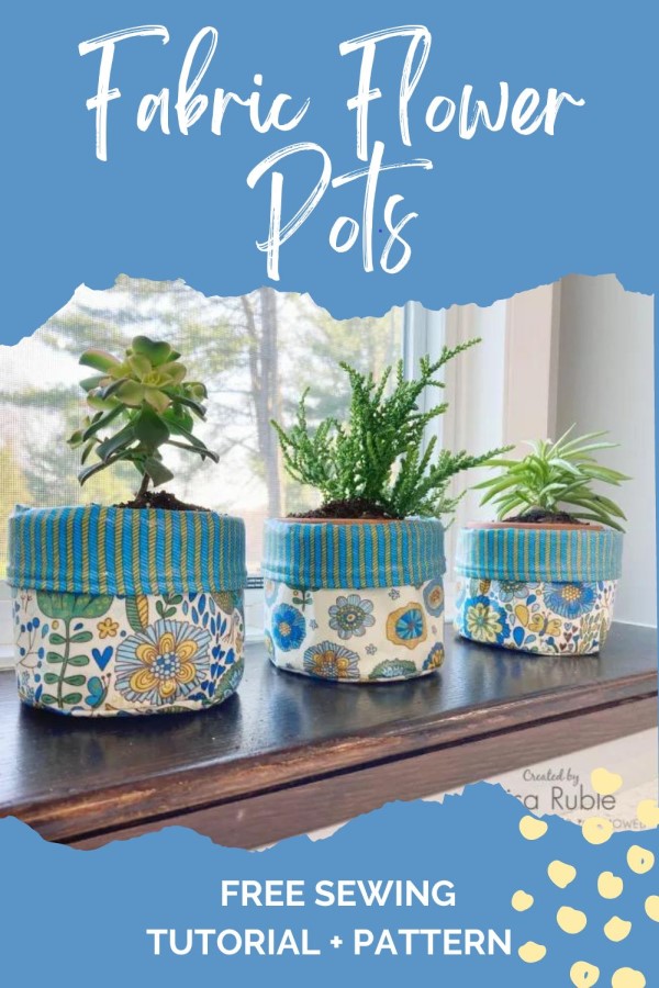 Fabric Flower Pots FREE sewing pattern