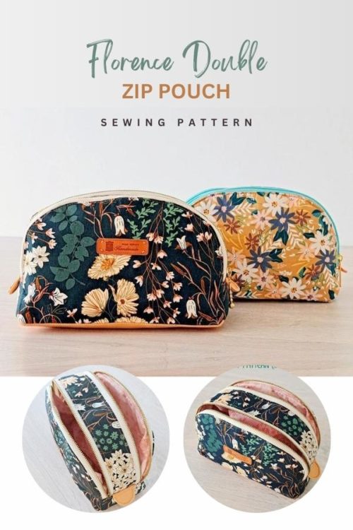 Florence Double Zip Pouch sewing pattern - Sew Modern Bags