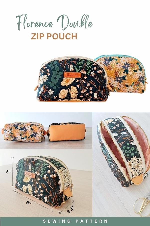 Florence Double Zip Pouch sewing pattern - Sew Modern Bags