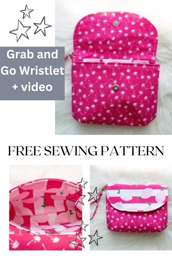 Grab and Go Wristlet FREE sewing pattern with video tutorial