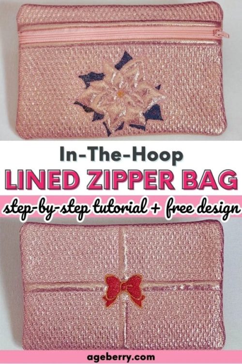 InTheHoop Lined Zipper Bag FREE sewing tutorial Sew Modern Bags