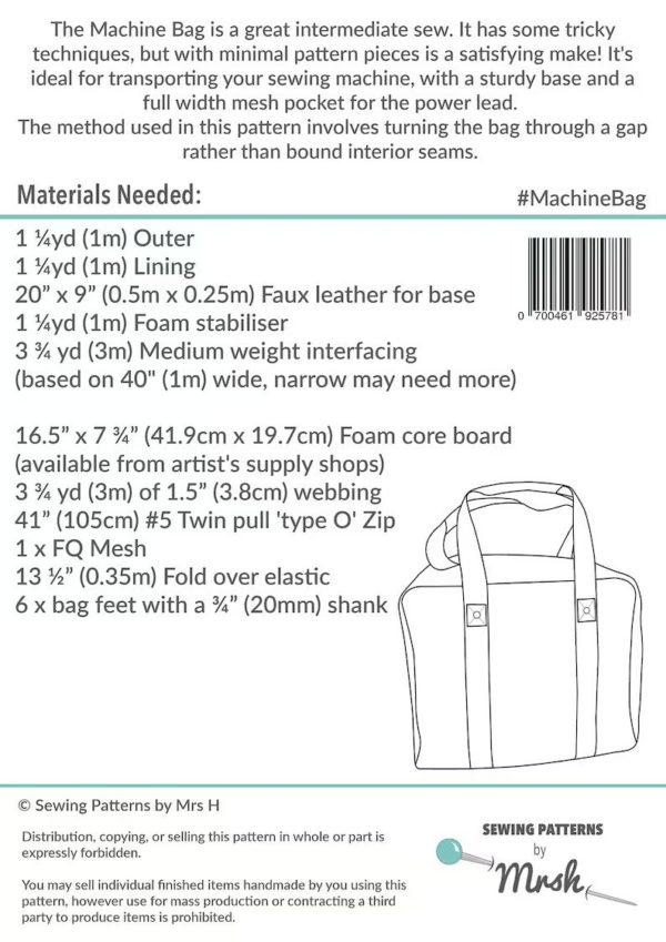 Machine Bag sewing pattern