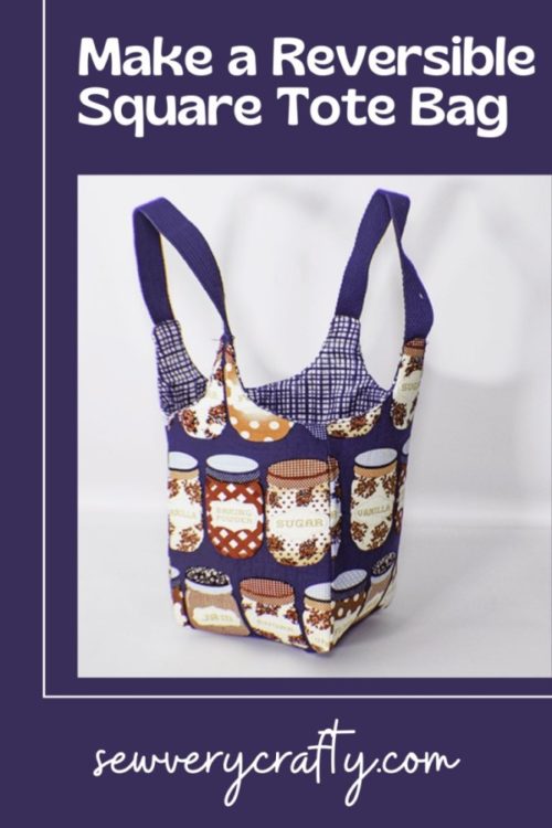 Reversible Square Tote Bag FREE sewing tutorial Sew Modern Bags
