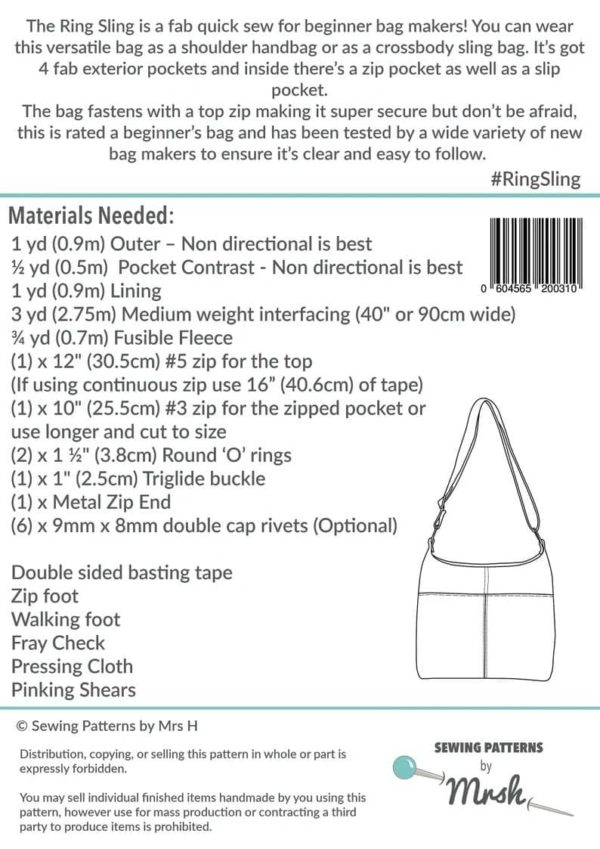 The Ring Sling Bag sewing pattern