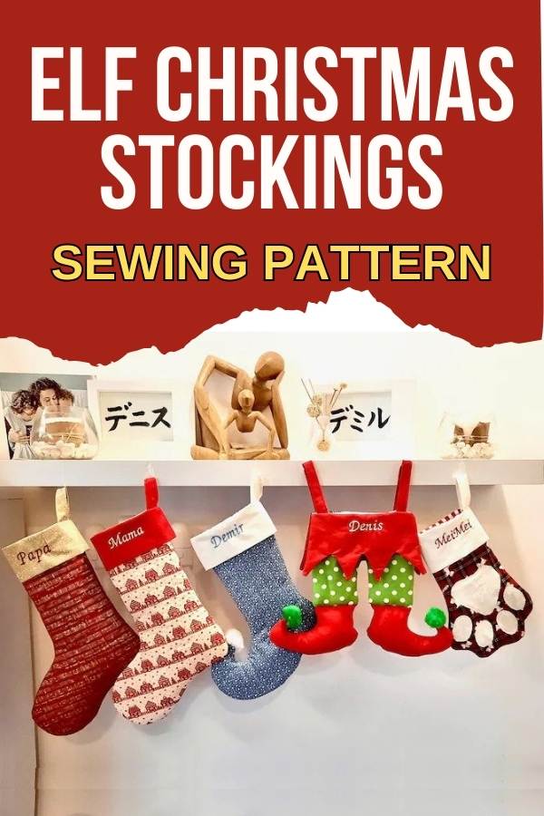 Elf Christmas Stockings sewing pattern (4 different designs + video)