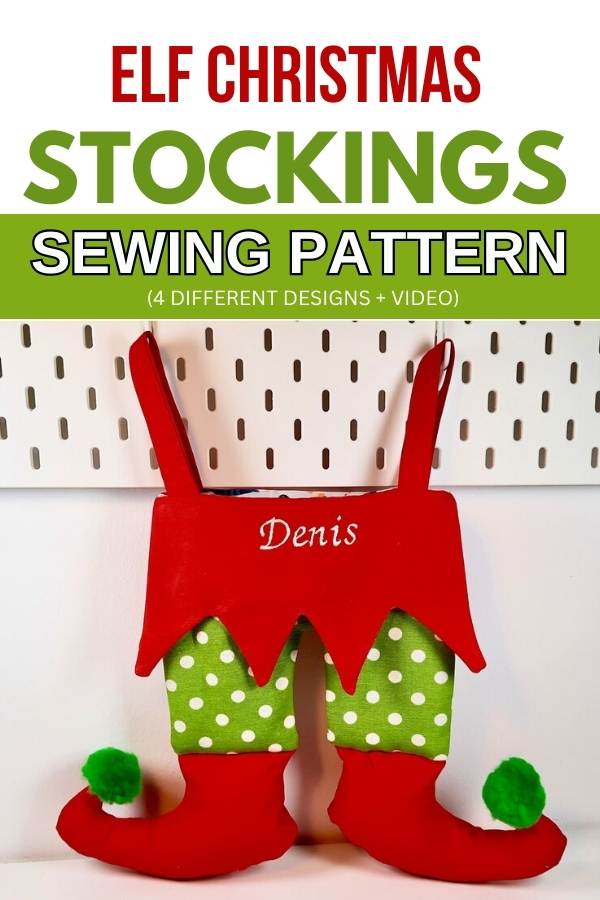 Elf Christmas Stockings sewing pattern (4 different designs + video)