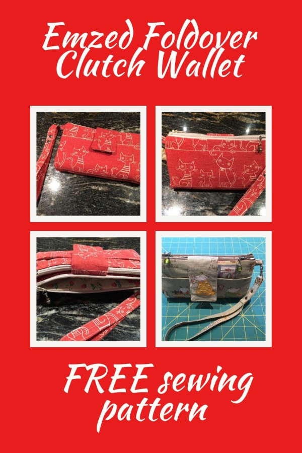 Emzed Foldover Clutch Wallet FREE sewing pattern