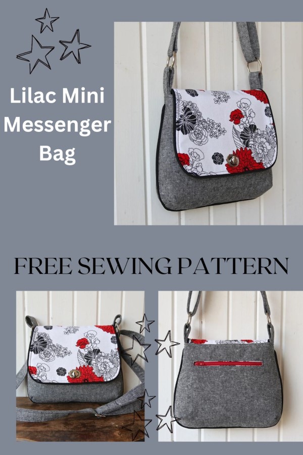 Lilac Mini Messenger Bag FREE sewing pattern