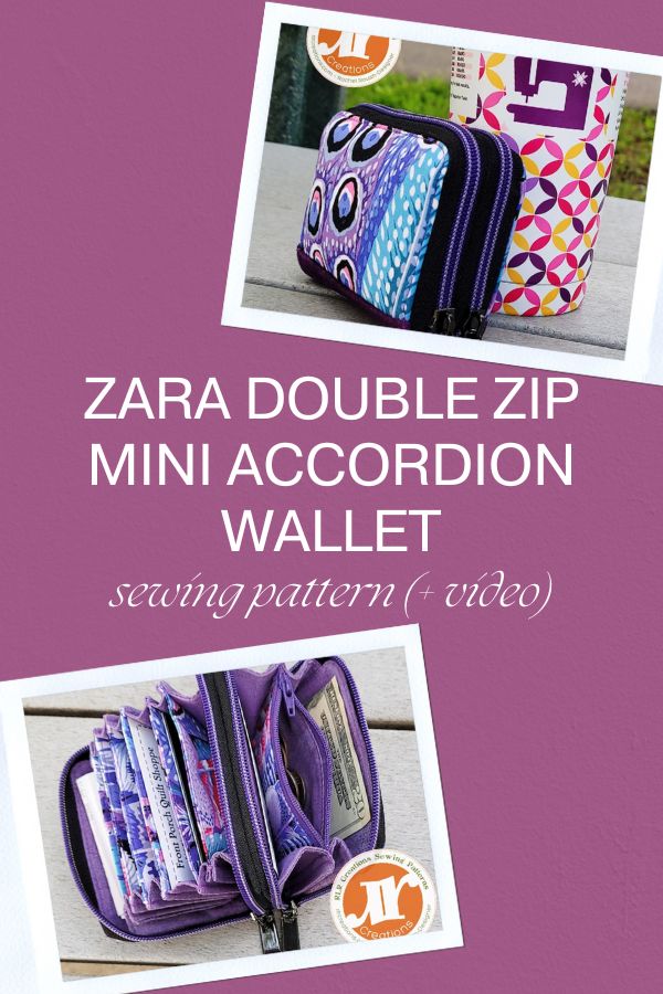 Zara Double Zip Mini Accordion Wallet sewing pattern (+ video)