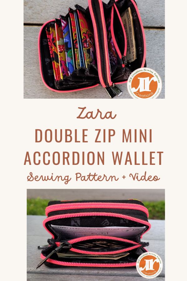 Zara Double Zip Mini Accordion Wallet sewing pattern (+ video)