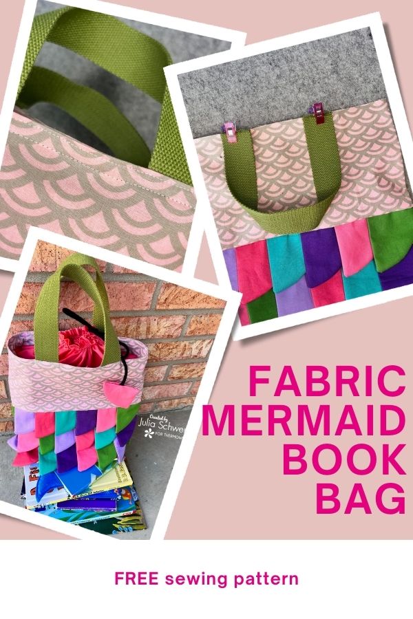 Fabric Mermaid Book Bag FREE sewing pattern
