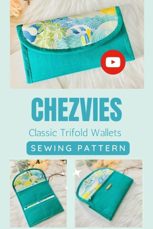 Chezvies Classic Trifold Wallets Sewing Pattern - Sew Modern Bags