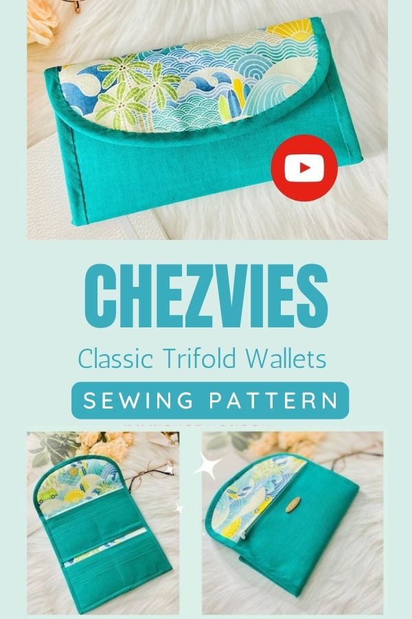 Chezvies Classic Trifold Wallets Sewing Pattern Sew Modern Bags