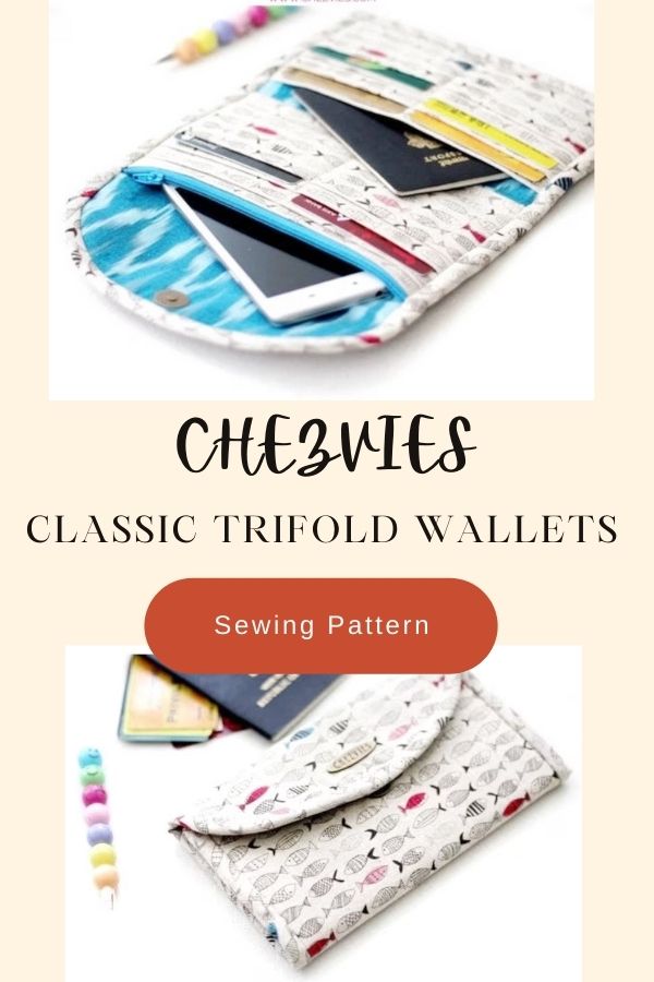 Chezvies Classic Trifold Wallets Sewing Pattern Sew Modern Bags