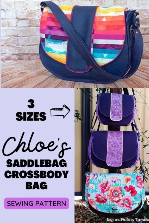 Chloe's Saddlebag Crossbody Bag sewing pattern (3 sizes) - Sew Modern Bags