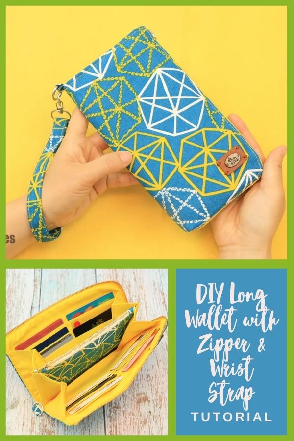 DIY Long Wallet with Zipper & Wrist Strap Tutorial - Sew Modern Bags
