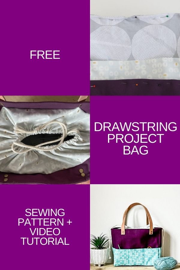 Free Drawstring Project Bag Sewing Pattern + Video Tutorial Sew