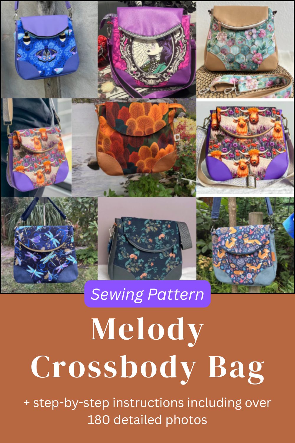 Melody Crossbody Bag Bag Sewing Pattern by Piiieps Designs - Sew Modern ...