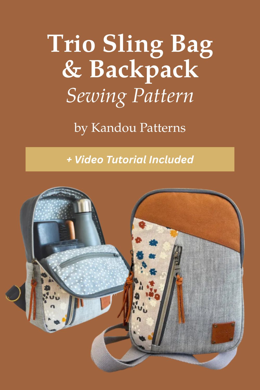 Trio Sling Bag Three In One Sewing Pattern by Kandou Patterns - Sew ...