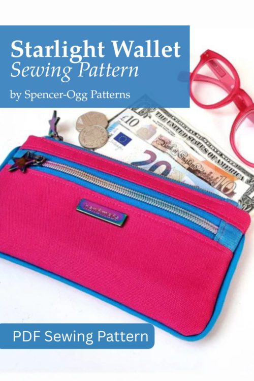 Completed Starlight Wallet sewn in waterproof canvas with piping — Starlight Wallet PDF sewing pattern by Sew Modern Bags
